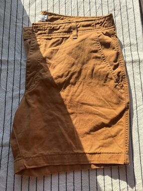 True Craft Men's Caramel Brown Flat Front Chino Shorts